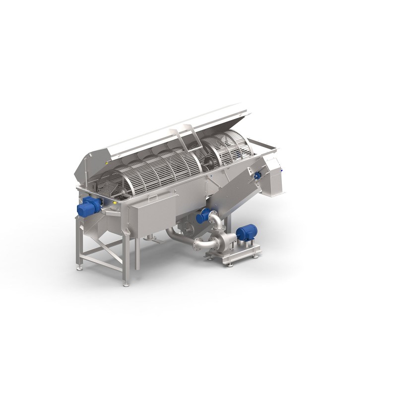 Combined washing machine for potatoes and vegetables