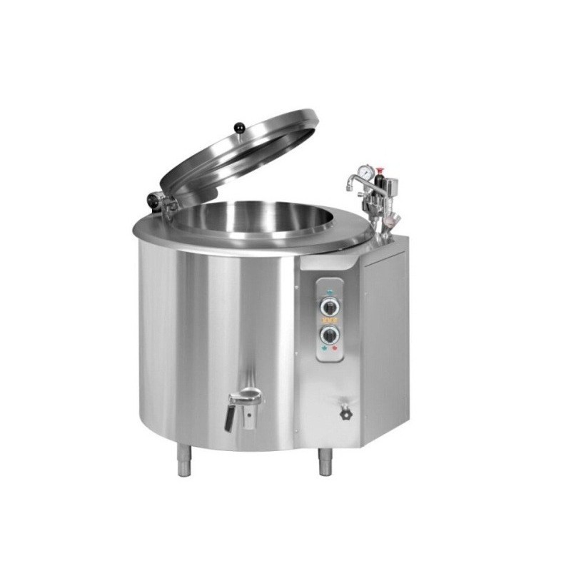 Round boiling pan with mixer