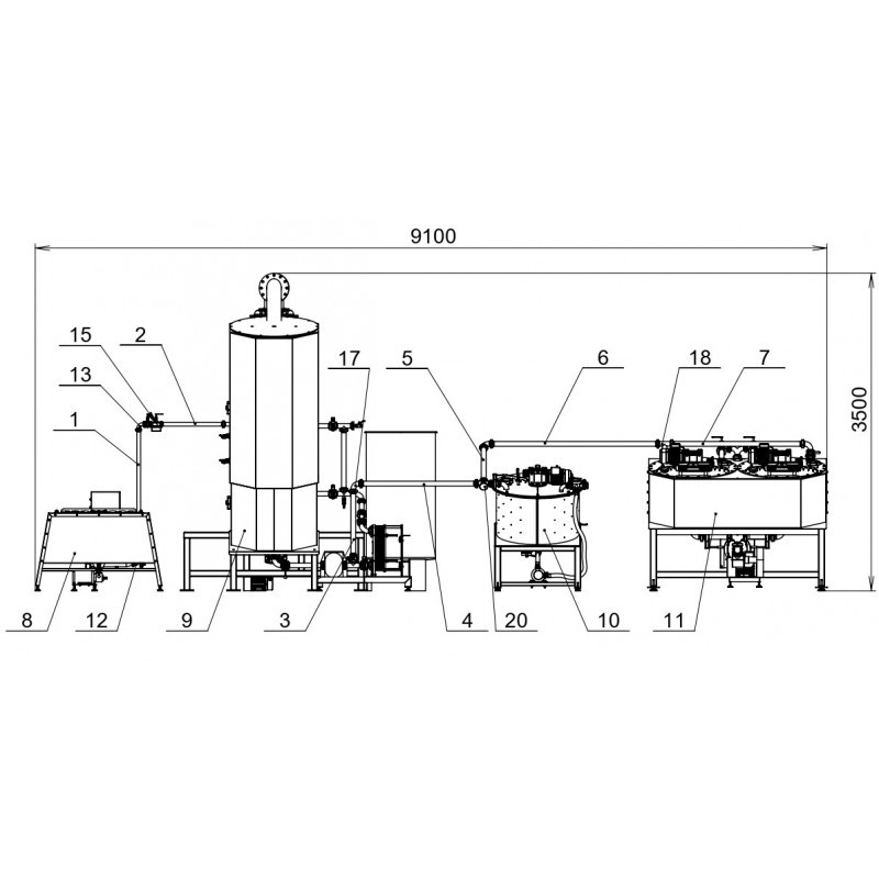 Line for production of the condensed milk